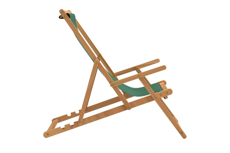 beBasic foldbar strandstol massivt teaktræ grøn - Strandstole & campingstole - Strandstol