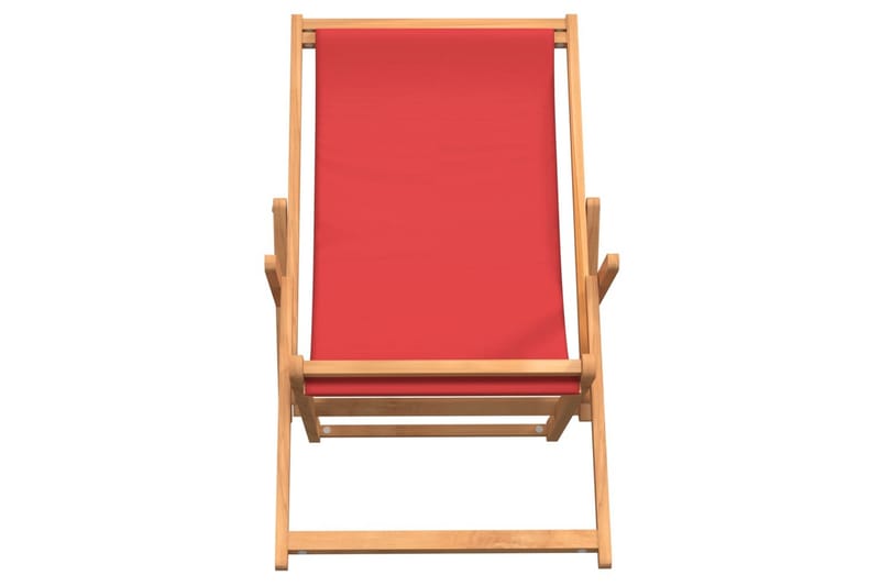 beBasic foldbar strandstol massivt teaktræ rød - Strandstole & campingstole - Strandstol
