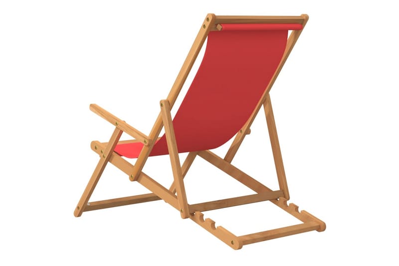 beBasic foldbar strandstol massivt teaktræ rød - Strandstole & campingstole - Strandstol