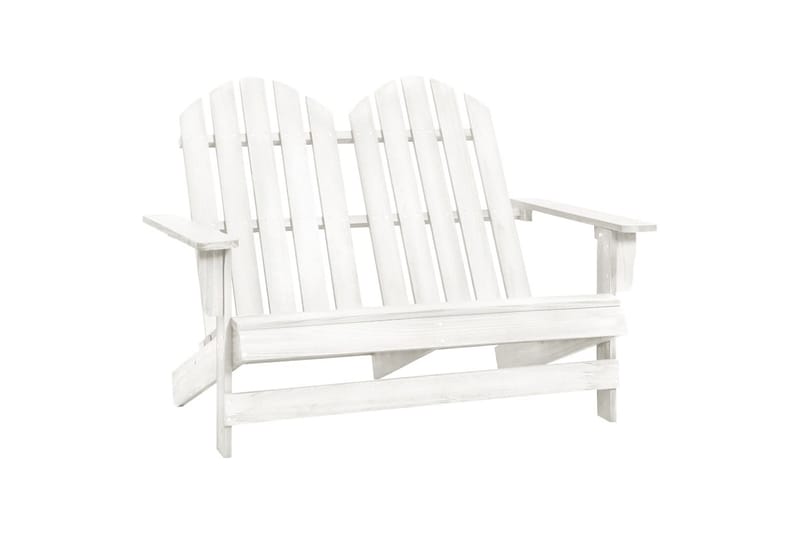 2-personers Adirondack-havestol massivt grantræ hvid - Hvid - Havemøbler - Havestole - Solstole - Dækstol
