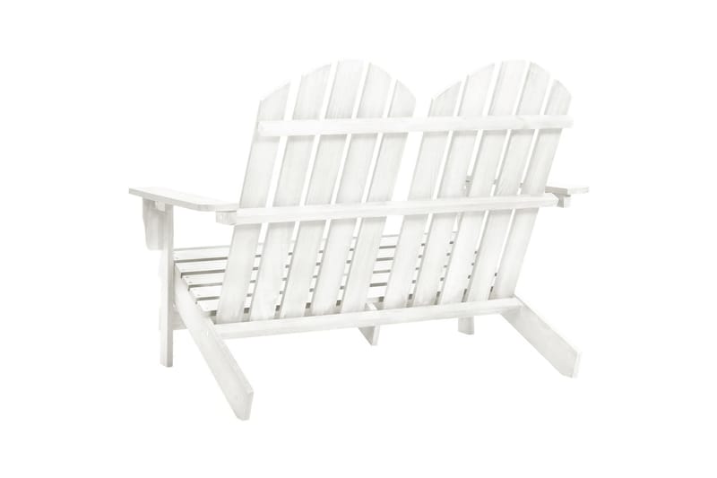 2-personers Adirondack-havestol massivt grantræ hvid - Hvid - Havemøbler - Havestole - Solstole - Dækstol