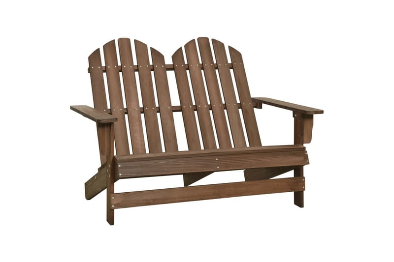2-personers Adirondack-havestol massivt grantræ brun - Brun - Havemøbler - Havestole - Solstole - Dækstol