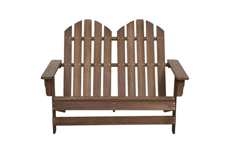 2-personers Adirondack-havestol massivt grantræ brun - Brun - Havemøbler - Havestole - Solstole - Dækstol