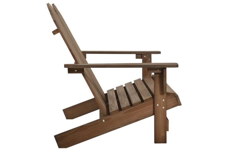 2-personers Adirondack-havestol massivt grantræ brun - Brun - Havemøbler - Havestole - Solstole - Dækstol