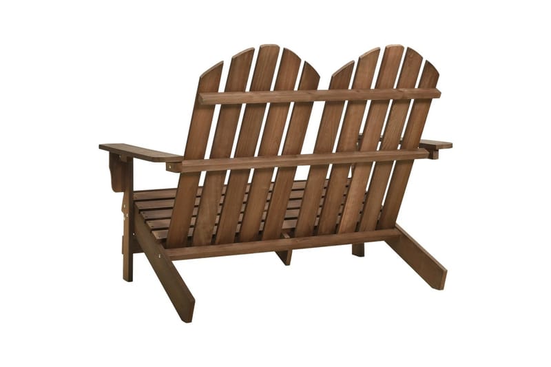 2-personers Adirondack-havestol massivt grantræ brun - Brun - Havemøbler - Havestole - Solstole - Dækstol