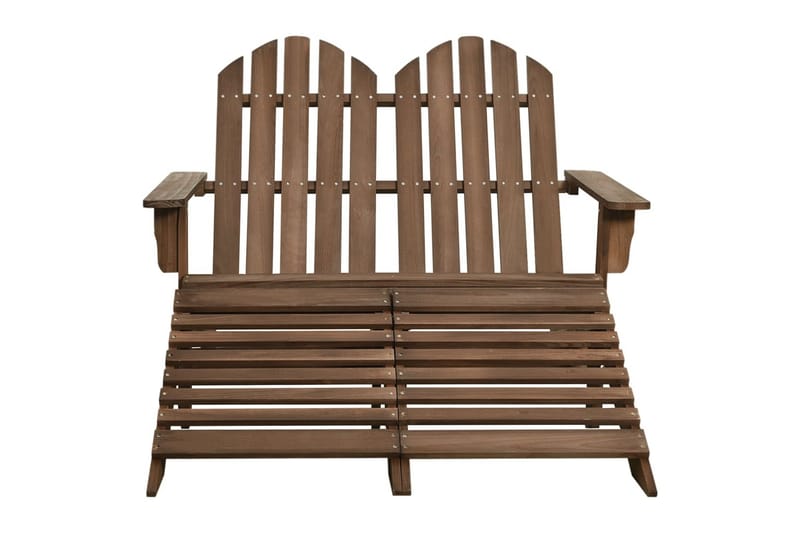 2-personers Adirondack-havestol med fodstøtte grantræ brun - Brun - Havemøbler - Havestole - Solstole - Dækstol