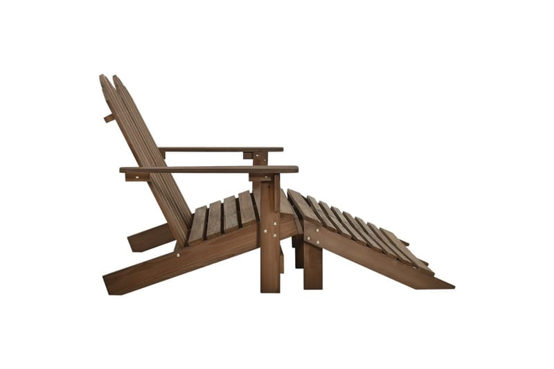 2-personers Adirondack-havestol med fodstøtte grantræ brun - Brun - Havemøbler - Havestole - Solstole - Dækstol