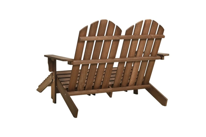 2-personers Adirondack-havestol med fodstøtte grantræ brun - Brun - Havemøbler - Havestole - Solstole - Dækstol