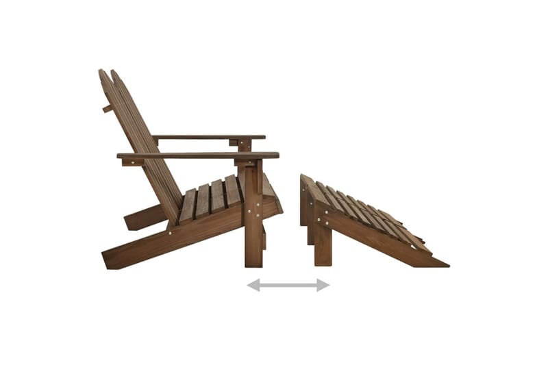 2-personers Adirondack-havestol med fodstøtte grantræ brun - Brun - Havemøbler - Havestole - Solstole - Dækstol