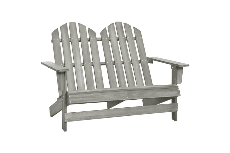 2-personers Adirondack-havestol massivt grantræ grå - Grå - Havemøbler - Havestole - Solstole - Dækstol