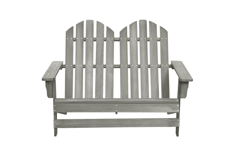2-personers Adirondack-havestol massivt grantræ grå - Grå - Havemøbler - Havestole - Solstole - Dækstol
