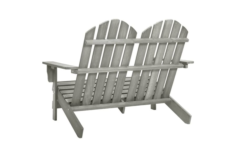 2-personers Adirondack-havestol massivt grantræ grå - Grå - Havemøbler - Havestole - Solstole - Dækstol