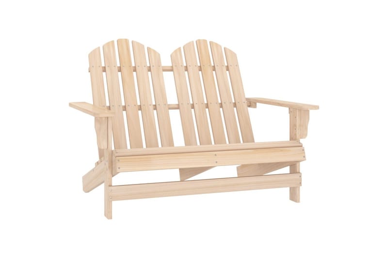 2-personers Adirondack-havestol massivt grantræ - Havemøbler - Havestole - Solstole - Dækstol
