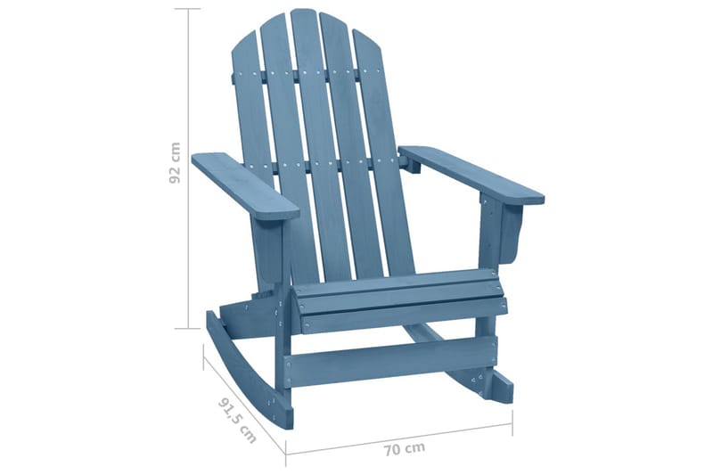 Adirondack-gyngestol massivt grantræ blå - Blå - Havemøbler - Havestole - Solstole - Dækstol