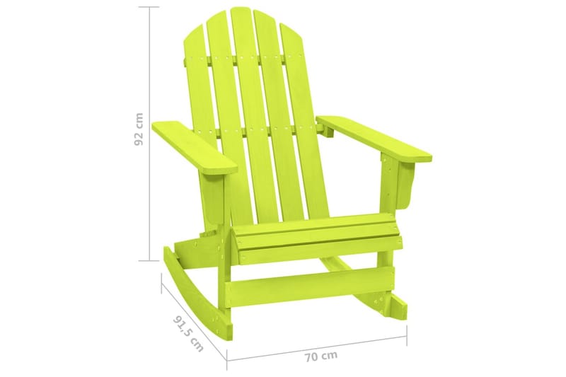 Adirondack-gyngestol massivt grantræ grøn - Grøn - Havemøbler - Havestole - Solstole - Dækstol