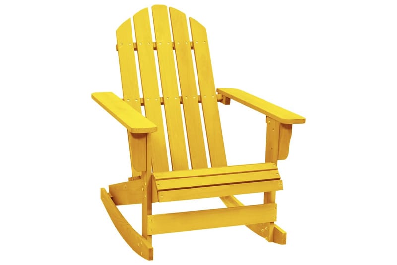 Adirondack-gyngestol massivt grantræ gul - Gul - Havemøbler - Havestole - Solstole - Dækstol