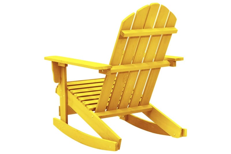 Adirondack-gyngestol massivt grantræ gul - Gul - Havemøbler - Havestole - Solstole - Dækstol