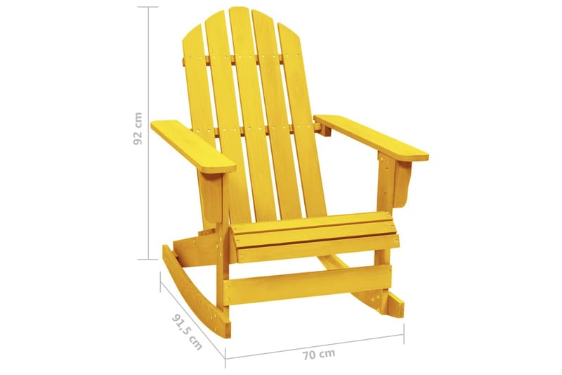 Adirondack-gyngestol massivt grantræ gul - Gul - Havemøbler - Havestole - Solstole - Dækstol