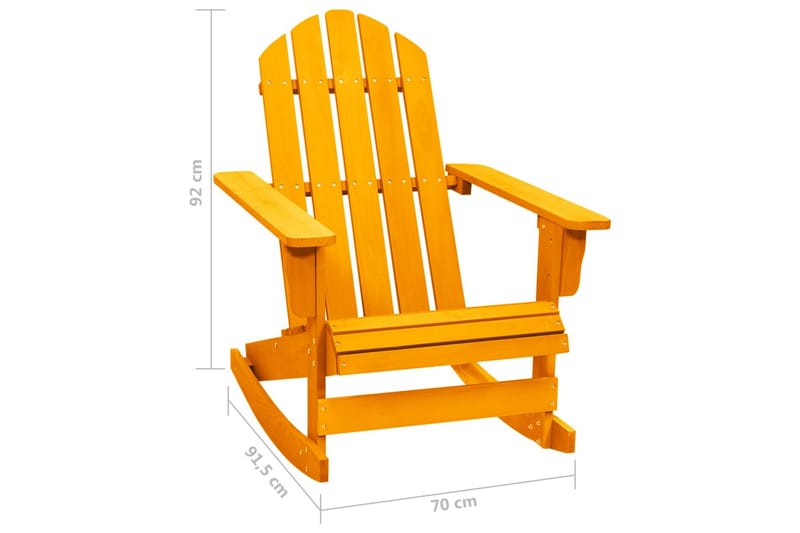 Adirondack-gyngestol massivt grantræ orange - Orange - Havemøbler - Havestole - Solstole - Dækstol
