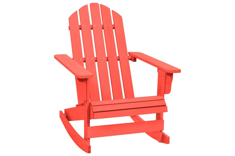 Adirondack-gyngestol massivt grantræ rød - Rød - Havemøbler - Havestole - Solstole - Dækstol