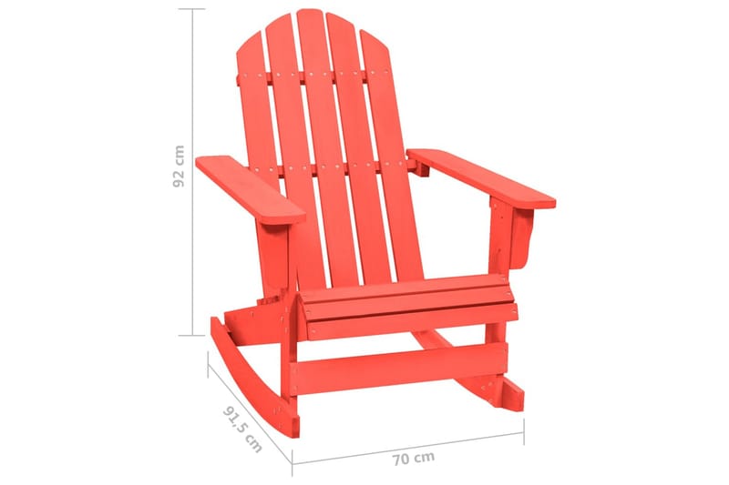 Adirondack-gyngestol massivt grantræ rød - Rød - Havemøbler - Havestole - Solstole - Dækstol