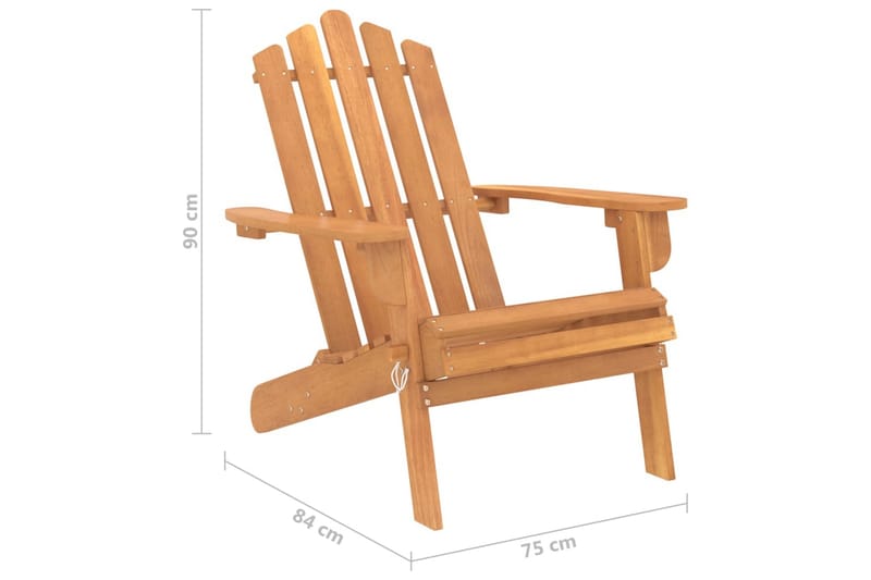 Adirondack-havestol massivt akacietræ - Brun - Havemøbler - Havestole - Solstole - Dækstol