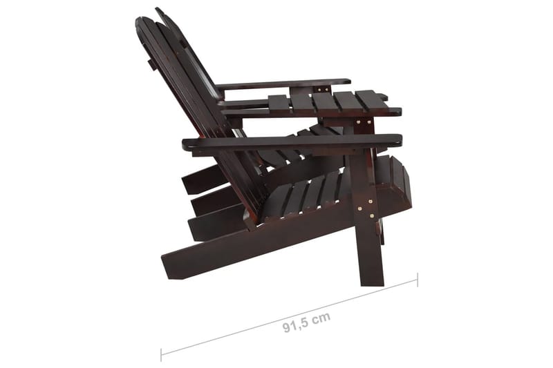 Adirondack-Havestol Massivt Fyrretræ Brun - Havemøbler - Havestole - Solstole - Dækstol