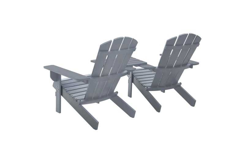 Adirondack-Havestol Massivt Fyrretræ Grå - Havemøbler - Havestole - Solstole - Dækstol
