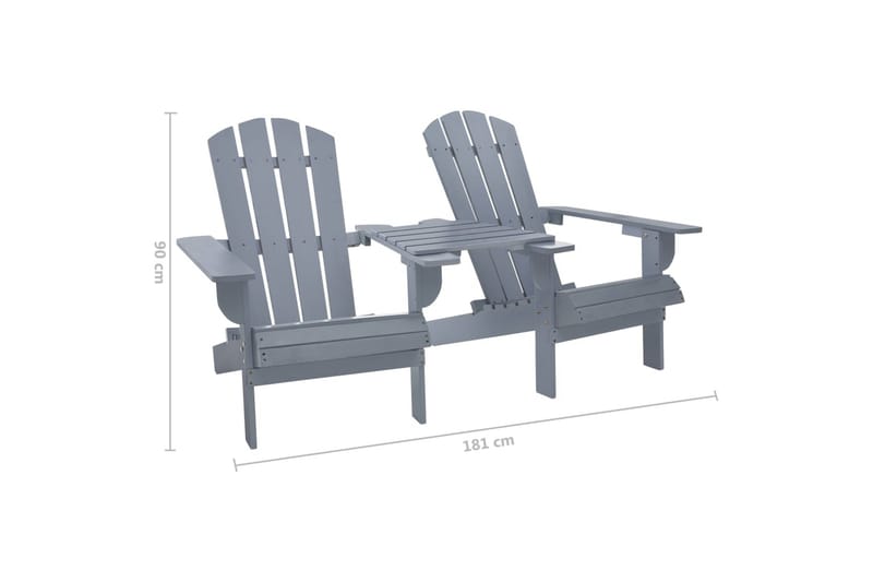 Adirondack-Havestol Massivt Fyrretræ Grå - Havemøbler - Havestole - Solstole - Dækstol