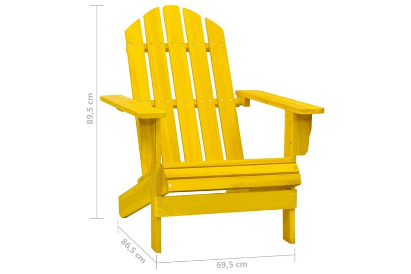 Adirondack-havestol massivt fyrretræ gul - Gul - Havemøbler - Havestole - Solstole - Dækstol
