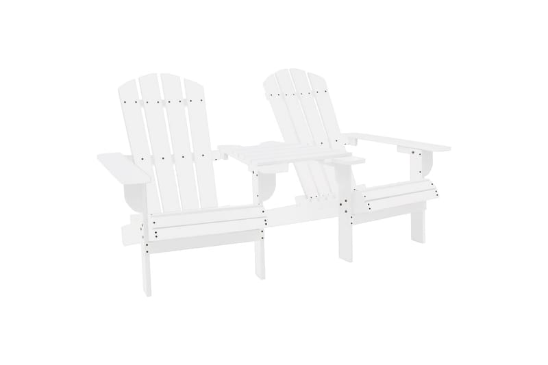 Adirondack-Havestol Massivt Fyrretræ Hvid - Havemøbler - Havestole - Solstole - Dækstol