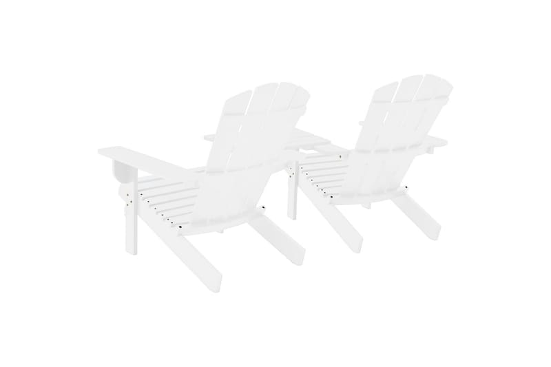 Adirondack-Havestol Massivt Fyrretræ Hvid - Havemøbler - Havestole - Solstole - Dækstol
