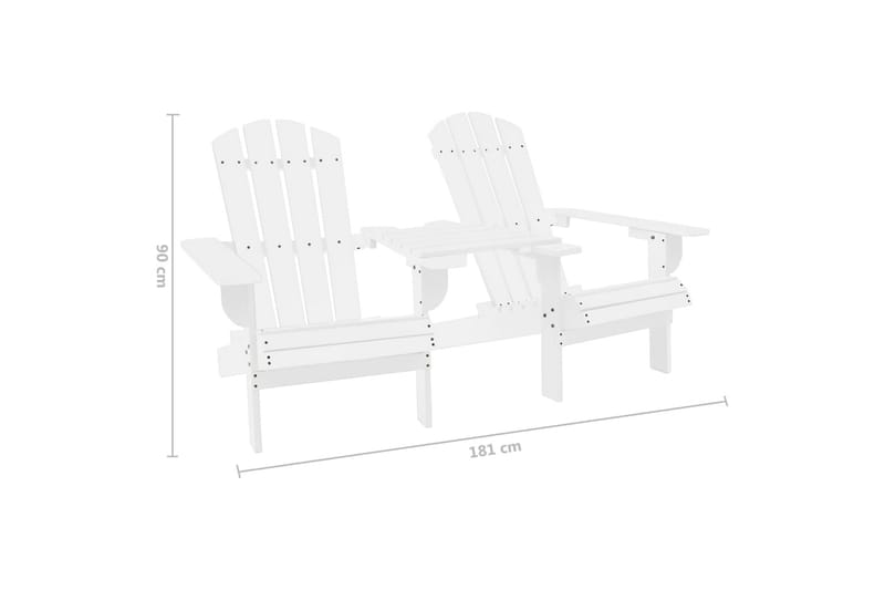 Adirondack-Havestol Massivt Fyrretræ Hvid - Havemøbler - Havestole - Solstole - Dækstol