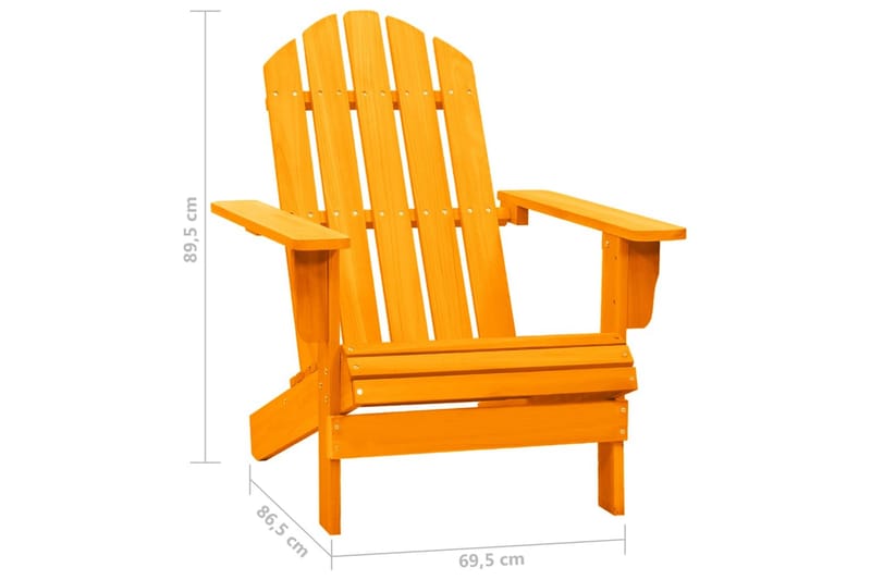 Adirondack-havestol massivt fyrretræ orange - Orange - Havemøbler - Havestole - Solstole - Dækstol