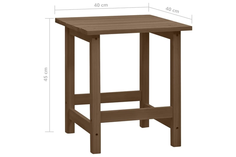 Adirondack-havestol med bord massivt grantræ brun - Brun - Havemøbler - Havestole - Solstole - Dækstol