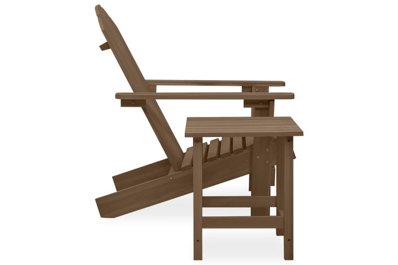 Adirondack-havestol med bord massivt grantræ brun - Brun - Havemøbler - Havestole - Solstole - Dækstol