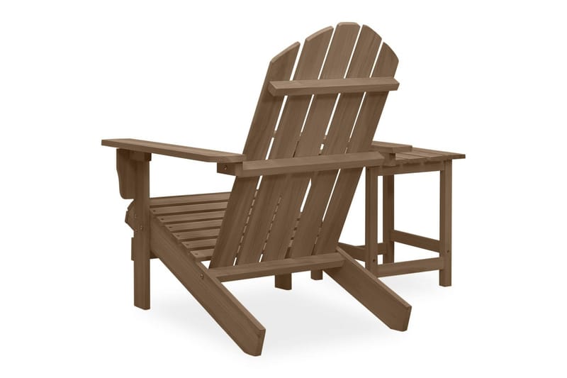 Adirondack-havestol med bord massivt grantræ brun - Brun - Havemøbler - Havestole - Solstole - Dækstol