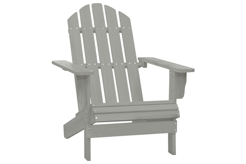 Adirondack-havestol med bord massivt grantræ grå - Grå - Havemøbler - Havestole - Solstole - Dækstol