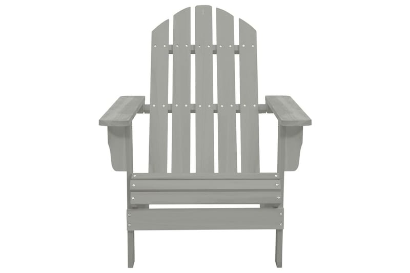 Adirondack-havestol med bord massivt grantræ grå - Grå - Havemøbler - Havestole - Solstole - Dækstol