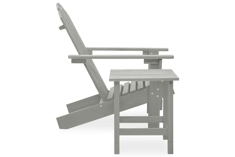 Adirondack-havestol med bord massivt grantræ grå - Grå - Havemøbler - Havestole - Solstole - Dækstol