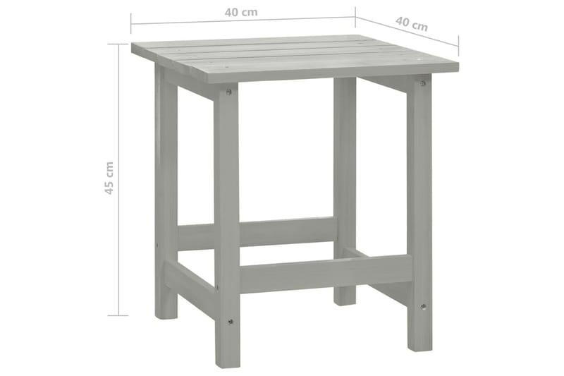 Adirondack-havestol med bord massivt grantræ grå - Grå - Dækstol