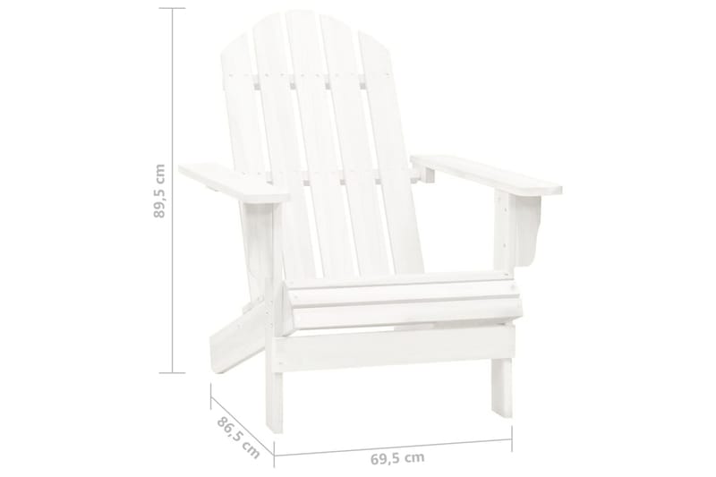 Adirondack-havestol med bord massivt grantræ hvid - Hvid - Havemøbler - Havestole - Solstole - Dækstol