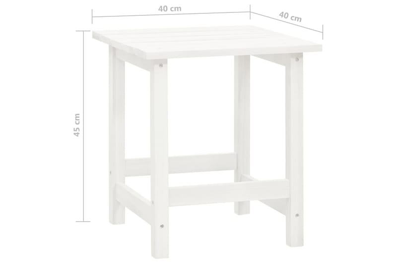 Adirondack-havestol med bord massivt grantræ hvid - Hvid - Havemøbler - Havestole - Solstole - Dækstol