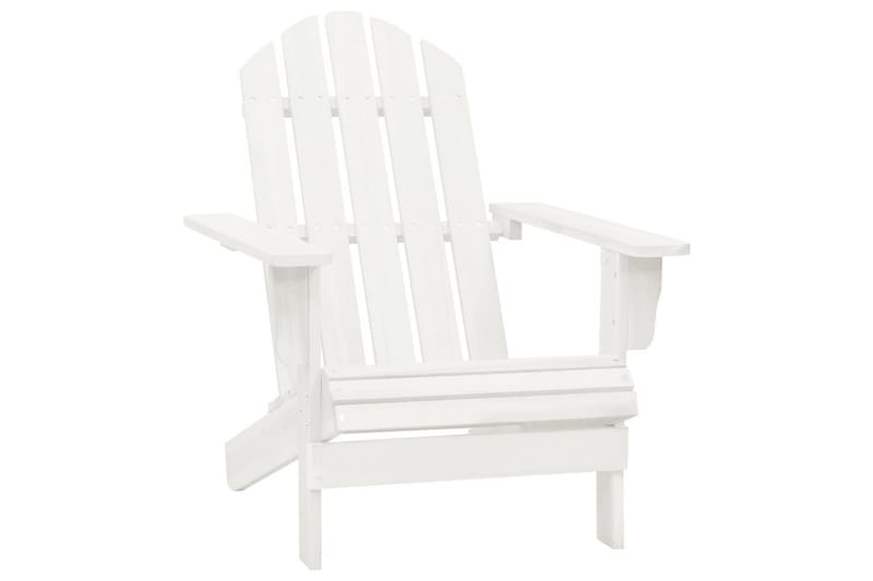 Adirondack-havestol med bord massivt grantræ hvid - Hvid - Havemøbler - Havestole - Solstole - Dækstol