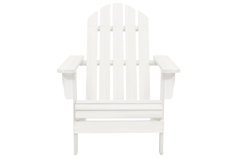 Adirondack-havestol med bord massivt grantræ hvid - Hvid - Havemøbler - Havestole - Solstole - Dækstol