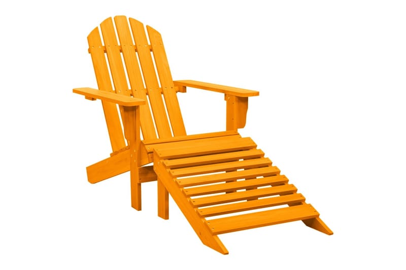 Adirondack-havestol med fodstøtte massivt grantræ orange - Orange - Havemøbler - Havestole - Solstole - Dækstol