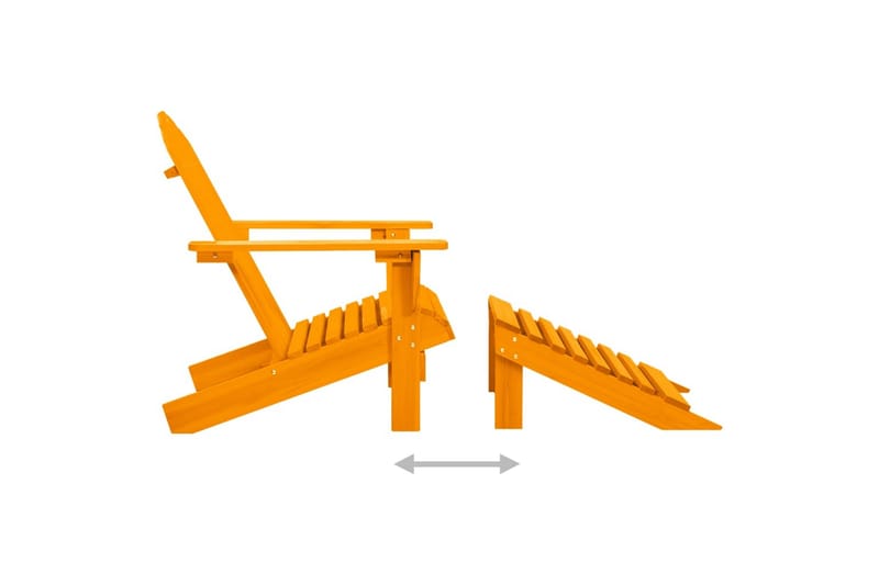 Adirondack-havestol med fodstøtte massivt grantræ orange - Orange - Dækstol