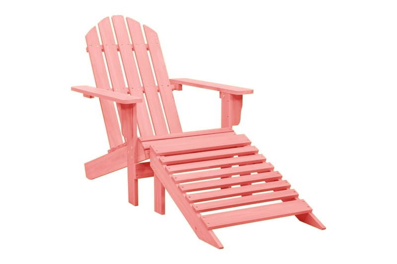 Adirondack-havestol med fodstøtte massivt grantræ pink - Lyserød - Havemøbler - Havestole - Solstole - Dækstol