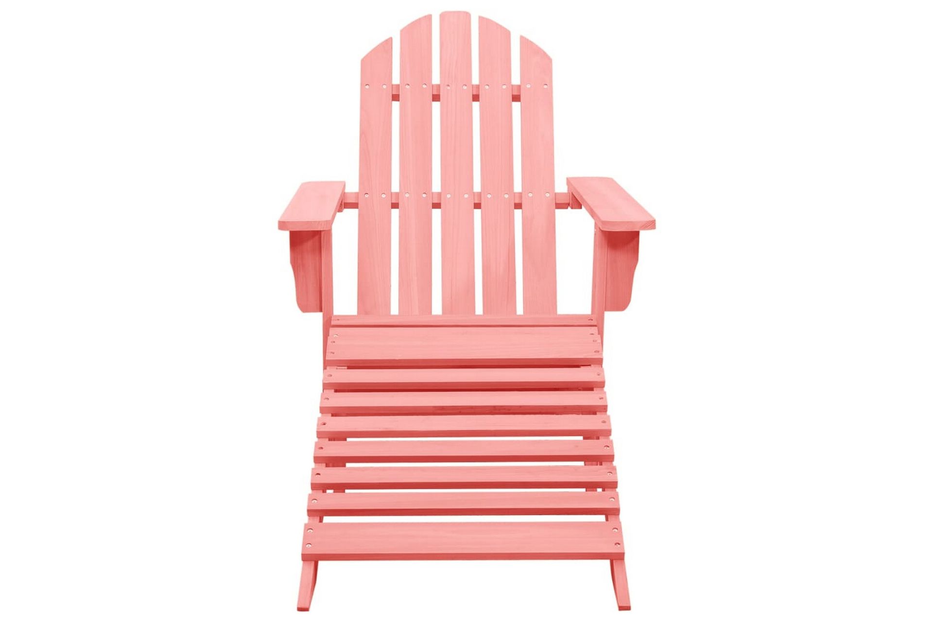 Adirondack-havestol med fodstøtte massivt grantræ pink - Lyserød - Havemøbler - Havestole - Solstole - Dækstol