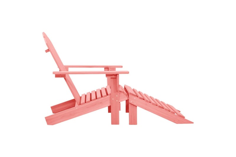 Adirondack-havestol med fodstøtte massivt grantræ pink - Lyserød - Havemøbler - Havestole - Solstole - Dækstol